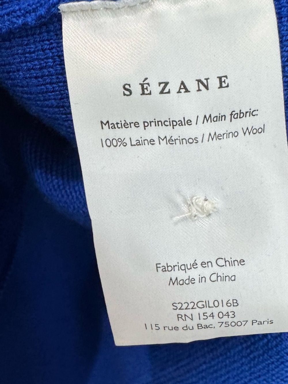 SEZANE BETTY WOOL cardigan in royal blue - Picture 8 of 8